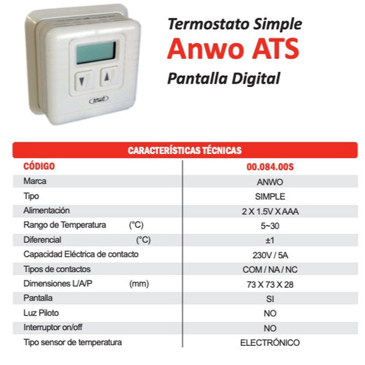Termostato SIMPLE Anwo