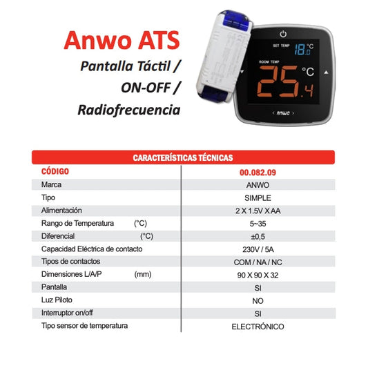 Termostato BLANCO Radio Frecuencia SIMPLE